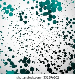 Scattered, random circles abstract vector background / texture
