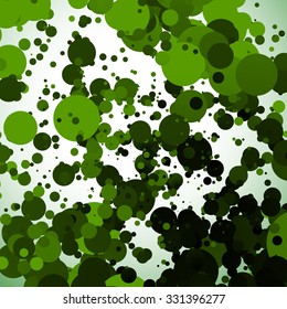 Scattered, random circles abstract vector background / texture