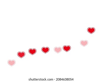 Scattered red hearts falling vector illustration. Abstract invitation card backdrop. Bright hearts love passion symbols isolated on transparent background. Birthday lovely decor.