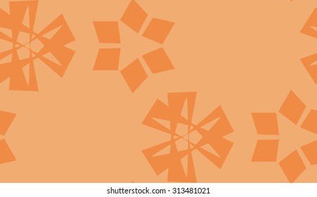 Scattered repeating large snowflake pattern over orange