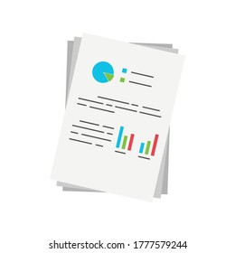 Scattered Report Papers Vector Flat Design