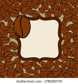 Getrennte geröstete Kaffeebohnen leere Vintage Rahmen. Grafische Menüvorlage Vektorgrafik.