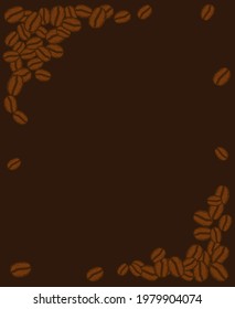 Café asado disperso frijol blanco oscuro. Ilustración vectorial de plantilla de menú café gráfico.