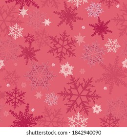 Scattered Snowflake seamless vector pattern