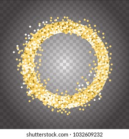 Scattered spangles in the shape of a circle