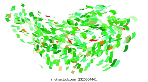 Scattered square particles ornament. Mosaic flight wind. Windy destroyed cell wall. Flight colored tiles flock direction stream.Leaf fall conditional parts single whole. Crash curved colored surface.