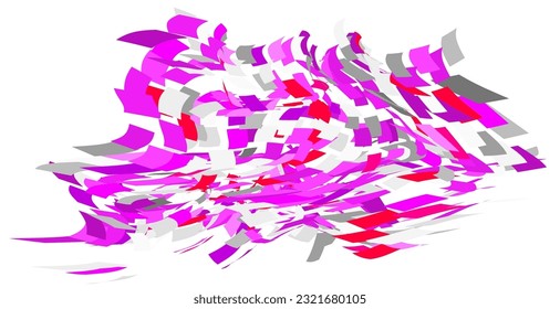 Geschirmte quadratische Partikel schmücken. Mosaikflug Wind. Wind zerstörte Zellwand. Flight-farbene Fliesen Herde Richtung Stream.Leaf fallen bedingte Teile einzeln Ganzes. Absturzgewölbte Oberfläche.