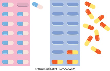 Scattered tablets and tablet sheet set illustrations of
