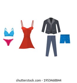 Scattered things. Underwear, vector illustration
