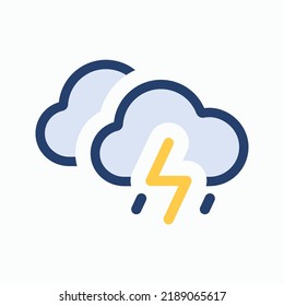 Scattered Thunderstorm vector - Weather Icon - vector