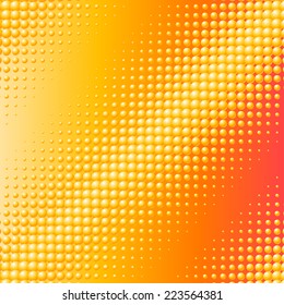 Scattered yellow balls background with gradient structure