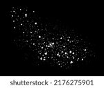 A scattering of crystals of sugar or salt. Realistic vector illustration isolated on transparent background. 