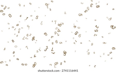 scattering of metallic gold numbers against a pristine white background. The numbers