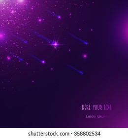 a scattering of pink stars, comets vector