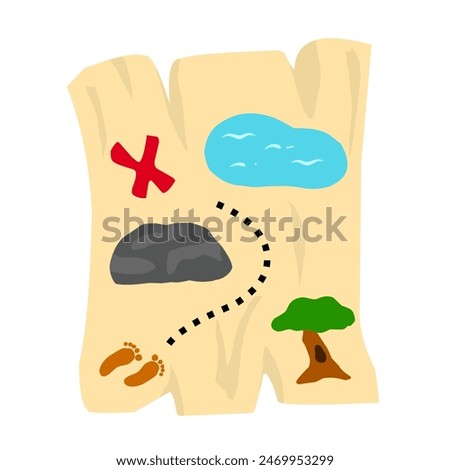 scavenger map illustration for adventure