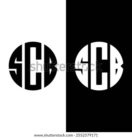 SCB creative initials letter logo concept.