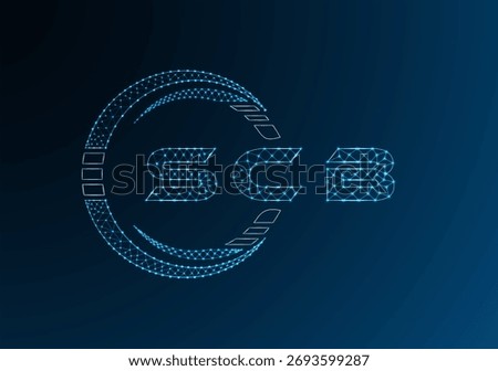 SCB low poly letter logo vector design. SCB lower poly logo design. Low poly logo.