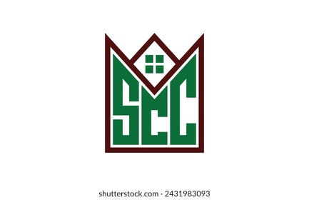 SCC initial letter real estate builders logo design vector. construction, housing, home marker, property, building, apartment, flat, compartment, business, corporate, house rent, rental, commercial