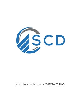 SCD Flat accounting logo design on white background. SCD creative initials Growth graph letter logo concept.SCD business finance logo design.	
