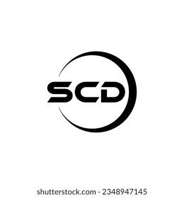 SCD letter logo design in illustrator. Vector logo, calligraphy designs for logo, Poster, Invitation, etc.