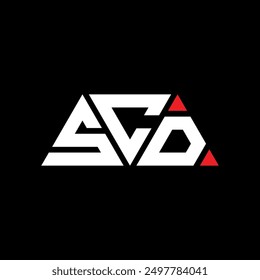 Diseño del logotipo de la letra del triángulo de SCD con la forma del triángulo. Monograma de diseño de logotipo de triángulo SCD. Plantilla del logotipo del Vector del triángulo de SCD con color rojo. Logotipo triangular SCD Diseño simple, elegante y lujoso.