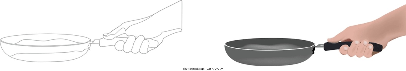 scef hand gripping a frying pan-