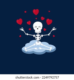 Sceleton Valentines day, love yoga