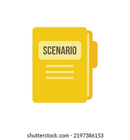 Scenario folder icon. Flat illustration of scenario folder vector icon isolated on white background