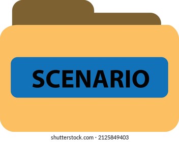 Scenario folder icon on white background. film folder scenario sign. flat style.