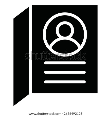 Scenario icon Flat outline fill black and white