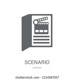 Scenario icon. Trendy Scenario logo concept on white background from Cinema collection. Suitable for use on web apps, mobile apps and print media.