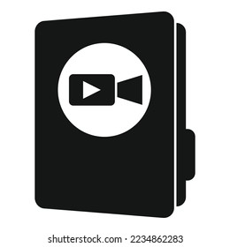 Scenario movie folder icon simple vector. Routine book. Video ui