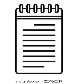 Scenario notepad icon outline vector. Film activity. Book shoot