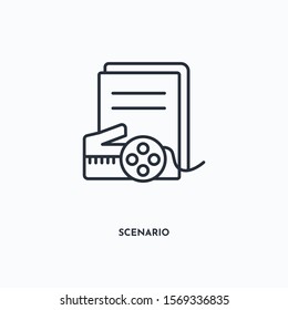 Scenario outline icon. Simple linear element illustration. Isolated line Scenario icon on white background. Thin stroke sign can be used for web, mobile and UI.