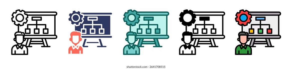 Scenario Planning Icon Multiple Vector Illustration