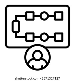 Scenario Planning Vector Line Icon Design