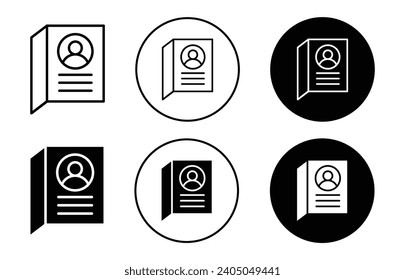 Scenario script folder icon. personal biodata or introduction summary of actor or professional office employee. creative designer portfolio scenario documentation in booklet or journal symbol vector. 