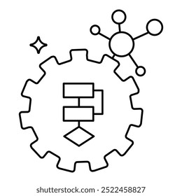 Ícone de Teste de Cenário. Representando o Planejamento de Cenário. Teste de modelo. AI Scenario Evaluation (Avaliação de cenários de IA). Análise de simulação. Ícone Vetor Editable.