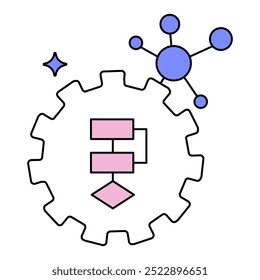 Ícone de Teste de Cenário. Representando o Planejamento de Cenário. Teste de modelo. AI Scenario Evaluation (Avaliação de cenários de IA). Análise de simulação. Ícone Vetor Editable.