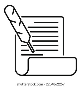 Scenario writing icon outline vector. Film activity. Video ui