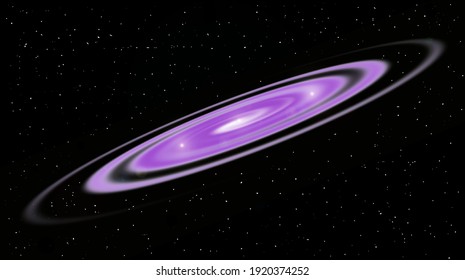 Scene 3D illustration or 3D render , Gradient spiral shape energy pink galaxy in space