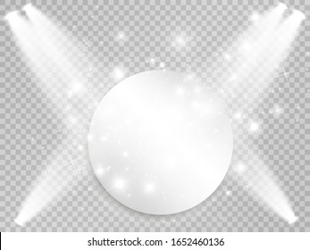 Scene for the award ceremony.  Floodlight. Vector illustration. Background vector.Stars glitter special light effect. Vector sparkles on transparent background.	
