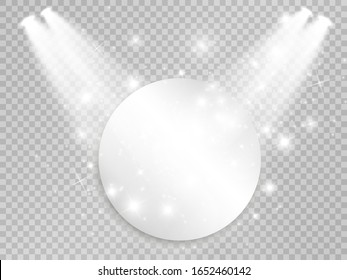 Scene for the award ceremony.  Floodlight. Vector illustration. Background vector.Stars glitter special light effect. Vector sparkles on transparent background.	
