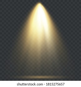 Scene for the award ceremony. Pedestal. Floodlight. Vector illustration. Podium in the light in the stars.