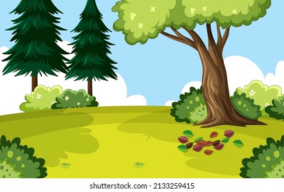 Scene of beautiful garden illustration