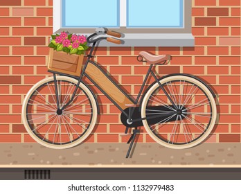 Escena con ilustración de una bicicleta