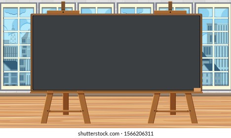 Scene with blackboard in the room illustration
