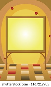 Scene - the board for demonstration projects in the interior may screen for the projector, suitable for placing your information