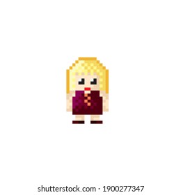 Scene character pixel art. Vector illustration.