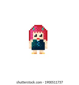 Scene character pixel art. Vector illustration.